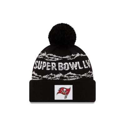 Tampa Bay Buccaneers Gorra | New Era NFL Super Bowl Lv Pom Knit Beanie Mexico - Negros
